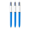 photo-Lot de 3 stylos bille - 4 couleurs - BIC - Rétractable - Pointe moyenne