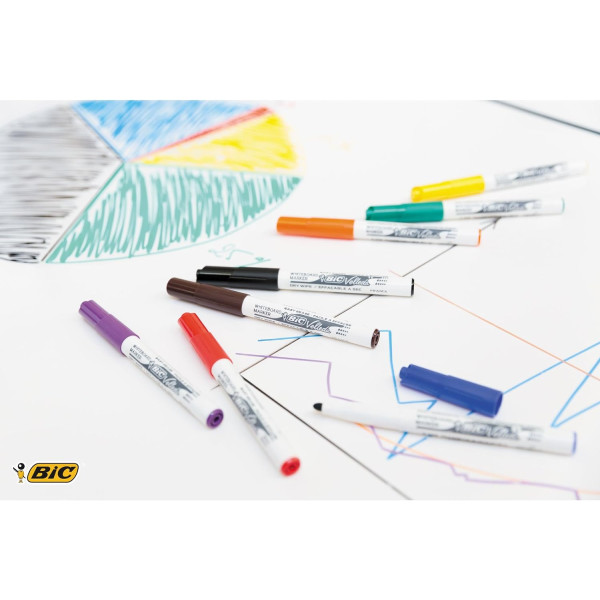 Pochette De 6 Marqueurs Effaçables - Velleda 1741 - Assortiment - Bic
