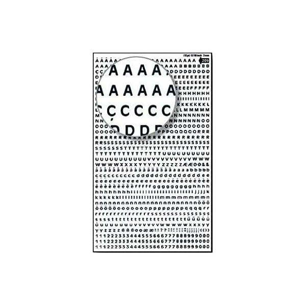Lettres et chiffres - Noirs - Transfert - Autocollant - 3mm hauteur - Decadry