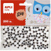 photo-Yeux mobiles - Noir - Adhésifs - Loisirs créatifs - Collage - 6mm diamètre - Apli Kids