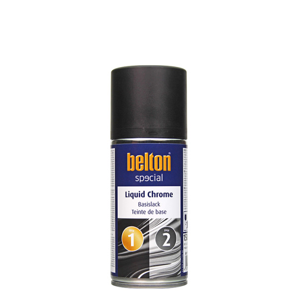 photo-Bombe de peinture - Teinte de base - Noir - Liquid Chrome - Belton - 150ml