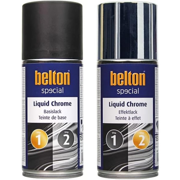photo-Bombe de peinture - Teinte de base Noir + effet chrome Liquid Chrome - Belton