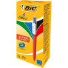 photo-Lot de 12 stylos bille - 4 Couleurs - Pointe Fine - Corps Orange
