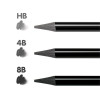 Crayons graphite - Aquarelle - HB, 4B et 8B - Accessoires - Boîte métal - Milan
