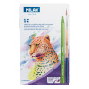 photo-Crayons de couleur - Aquarelle - Sans bois - Pinceau inclus - 12 couleurs - Milan