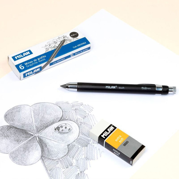 Porte-mines - Dessin et esquisse - Mines 5,2mm - B - Avec 6 recharges - Milan