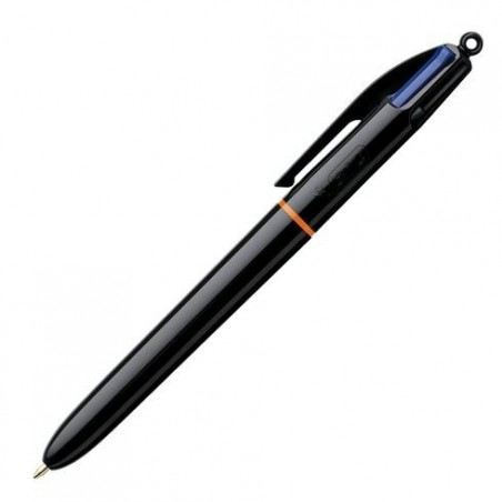photo-Stylo bille - 4 couleurs - Pointe moyenne - Bic - Corps noir