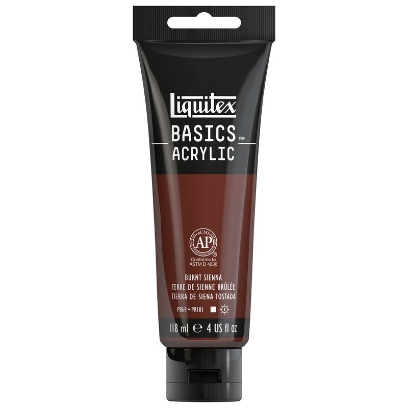 photo-Peinture acrylique - Terre sienne brûlée - 127 - Liquitex Basics acrylic - Tube 118ml