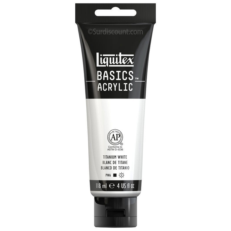 photo-Peinture acrylique - Blanc de Titane - 432 - Liquitex Basics acrylic - Tube 118ml