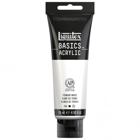 photo-Peinture acrylique - Blanc de Titane - 432 - Liquitex Basics acrylic - Tube 118ml