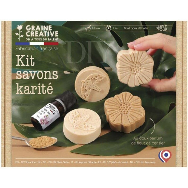 photo-Kit créatif - Créer des savons au karité - Moules + blocs de savon - Graine créative