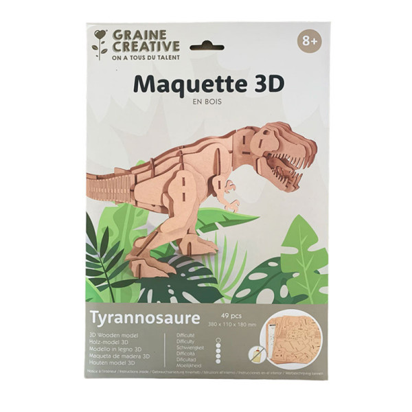 photo-Maquette - Puzzle - 3D - Dinosaura - Tyrannosaure - 49 pièces - Dès 8 ans