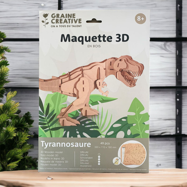 Maquette - Puzzle - 3D - Dinosaure - Tyrannosaure - 49 pièces - Dès 8 ans