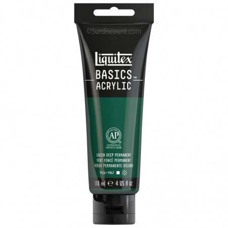 phoot-Peinture acrylique - Vert foncé permanent - 350 - Liquitex Basics acrylic - Tube 118ml