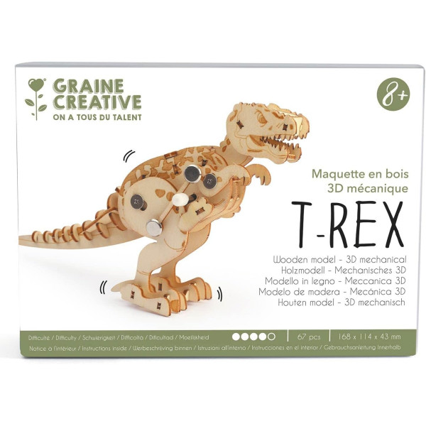 photo-Maquette - Puzzle - 3D - Mécanique - Dinosaure - Tyrannosaure - 67 pièces - Dès 8 ans