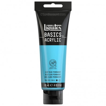 photo-Peinture acrylique - Bleu clair permanent - 770 - Liquitex Basics acrylic - Tube 118ml