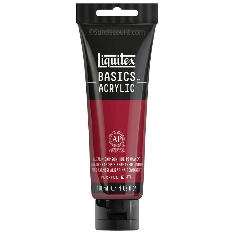 photo-Peinture acrylique - Alizarine cramoisie permanent - 116 - Liquitex Basics acrylic - Tube 118ml