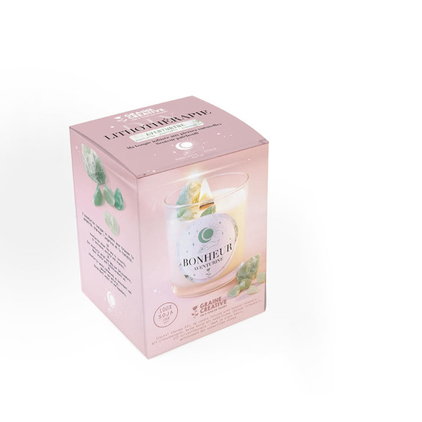 Kit - Fabrique une bougie - Parfum patchouli - Lithothérapie - Aventurine - Graine créative