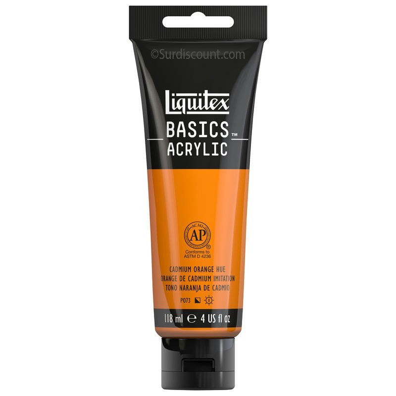 phoot-Peinture acrylique - Orange cadmium - 720 - Liquitex Basics acrylic - Tube 118ml
