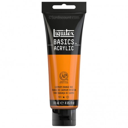 phoot-Peinture acrylique - Orange cadmium - 720 - Liquitex Basics acrylic - Tube 118ml