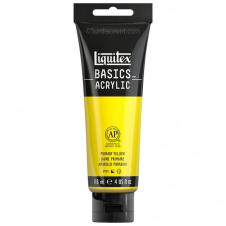 photo-Peinture acrylique - Jaune primaire - 410 - Liquitex Basics acrylic - Tube 118ml