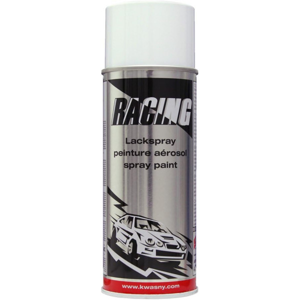 6 bombes de peinture carrosserie voiture Racing Blanc brillant 400ml