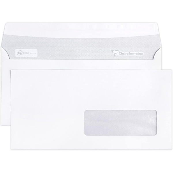 Enveloppes - DL - 110x220mm - Auto-adhésives - Avec fenêtre - Paquet de 25