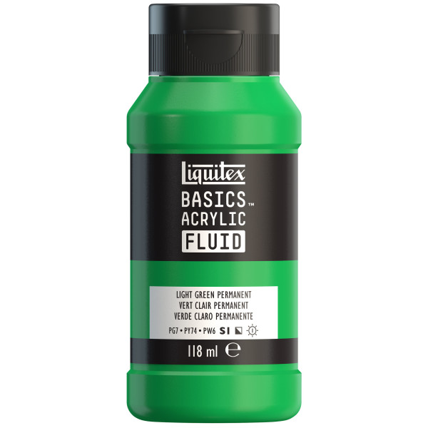 photo-Peinture acrylique - Fluide - Vert clair permanent - 312 - Liquitex - Basics Acrylic fluid - 118ml