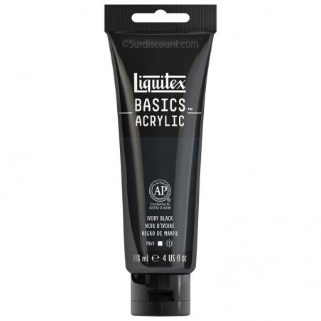 photo-Peinture acrylique - Noir d'ivoire - 244 - Liquitex Basics acrylic - Tube 118ml