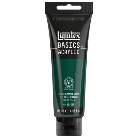 photo-Peinture acrylique - Vert phtalocyanine - 317 - Liquitex Basics acrylic - Tube 118ml