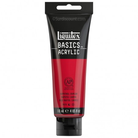photo-Peinture acrylique - Rouge Naphtol Carmin - 292 - Liquitex Basics acrylic - Tube 118ml