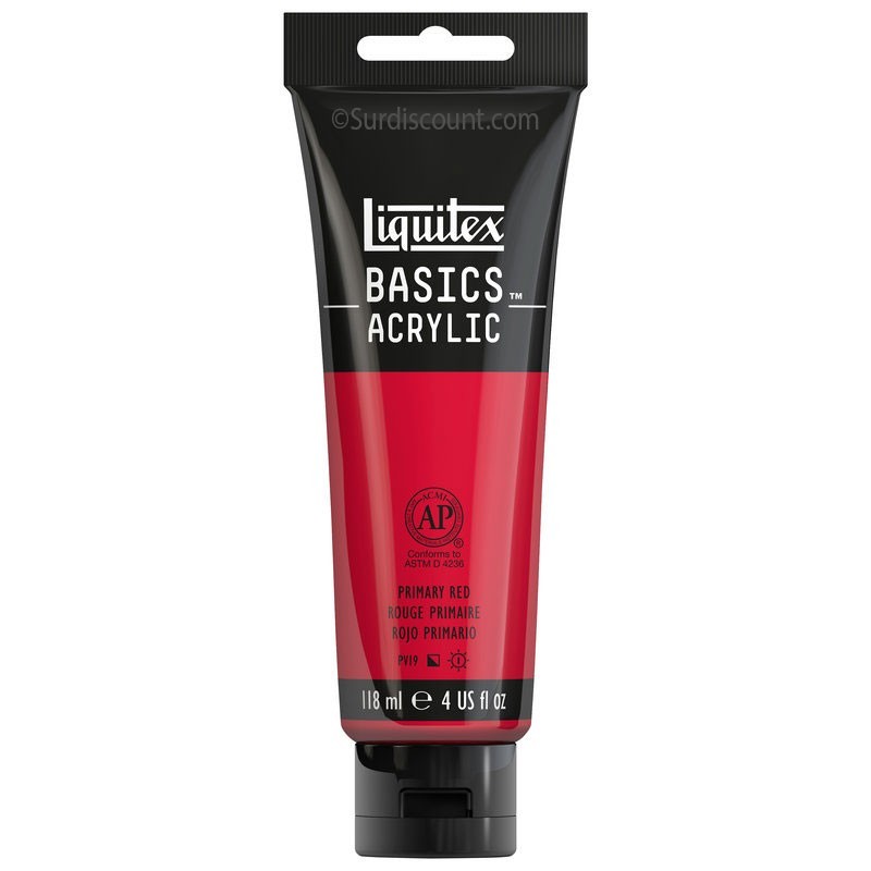 photo-Peinture acrylique - Rouge primaire - 415 - Liquitex Basics acrylic - Tube 118ml