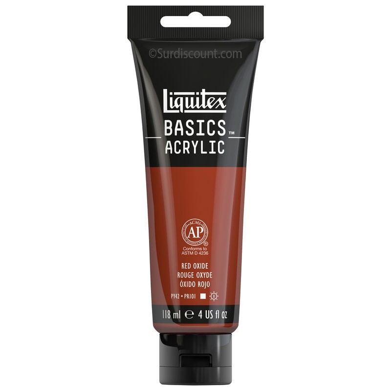 photo-Peinture acrylique - Rouge oxyde - 335 - Liquitex Basics acrylic - Tube 118ml