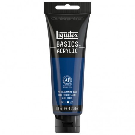 photo-Peinture acrylique - Bleu phtalocyanine - 316 - Liquitex Basics acrylic - Tube 118ml