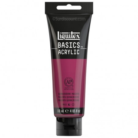 photo-Peinture acrylique - Magenta quinacridone - 114 - Liquitex Basics acrylic - Tube 118ml