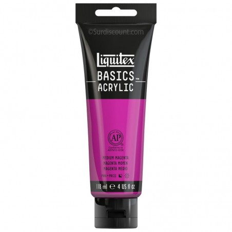 photo-Peinture acrylique - Magenta moyen - 500 - Liquitex Basics acrylic - Tube 118ml