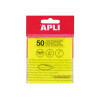 Note adhésives - Transparentes - De couleur jaune - 75x75mm - Apli