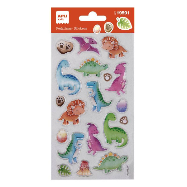 Photo - Gommettes - Stickers - Bébés dinosaures - 19 pièces - Apli Kids