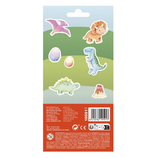 Gommettes - Stickers - Bébés dinosaures - 19 pièces - Apli Kids