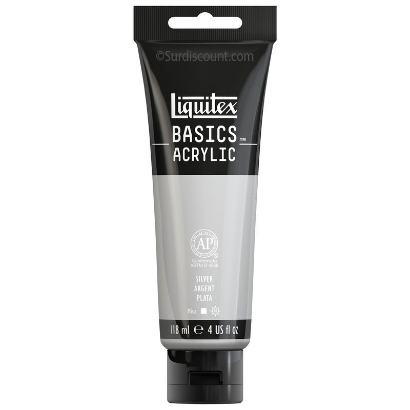 photo-Peinture acrylique - Argent - 52 - Liquitex Basics acrylic - Tube 118ml