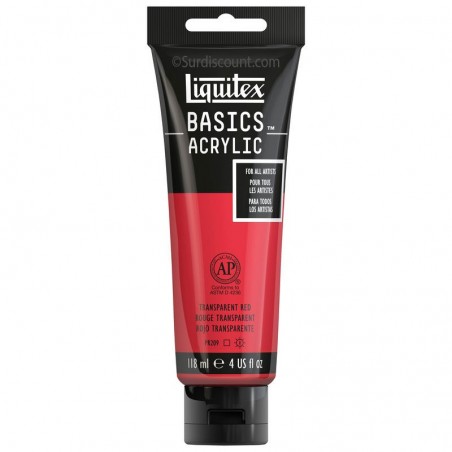 photo-Peinture acrylique - Rouge transparent - 47 - Liquitex Basics acrylic - Tube 118ml