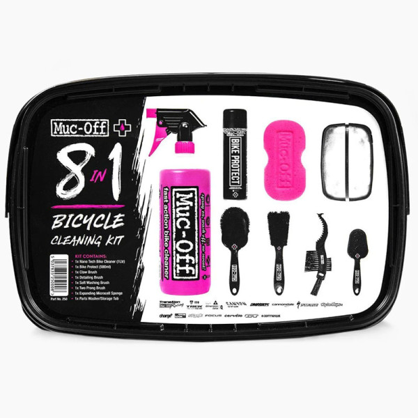 Coffret de nettoyage - Vélo, VTT - Brosses - Produits nettoyants - 8 en 1 - Muc-Off