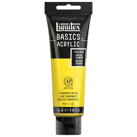 phoot-Peinture acrylique - Jaune transparent - 45 - Liquitex Basics acrylic - Tube 118ml