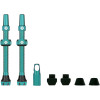 photo-Valves pour pneu sans chambre à air - Paire de 2 - Alu - 80mm - Turquoise - Muc-Off