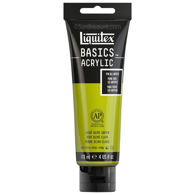 photo-Peinture acrylique - Vert olive clair - 218 - Liquitex Basics acrylic - Tube 118ml