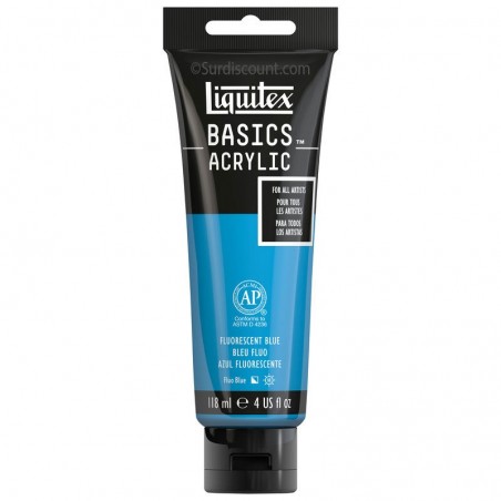 photo-Peinture acrylique - Bleu fluo - Liquitex Basics acrylic - Tube 118ml