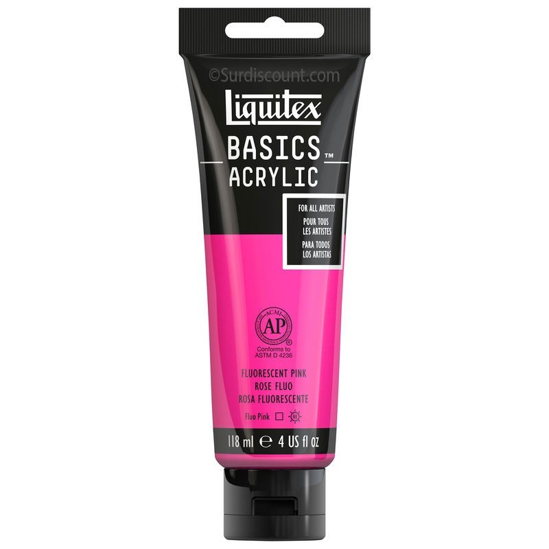 photo-Peinture acrylique - Rose fluorescent - 987 - Liquitex Basics acrylic - Tube 118ml