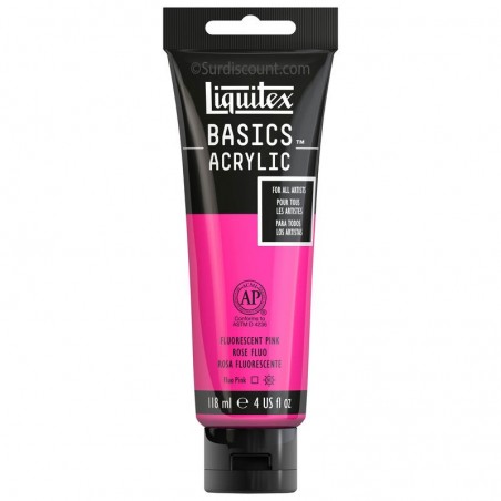 photo-Peinture acrylique - Rose fluorescent - 987 - Liquitex Basics acrylic - Tube 118ml