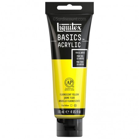 photo-Peinture acrylique - Jaune fluorescent - 981 - Liquitex Basics acrylic - Tube 118ml