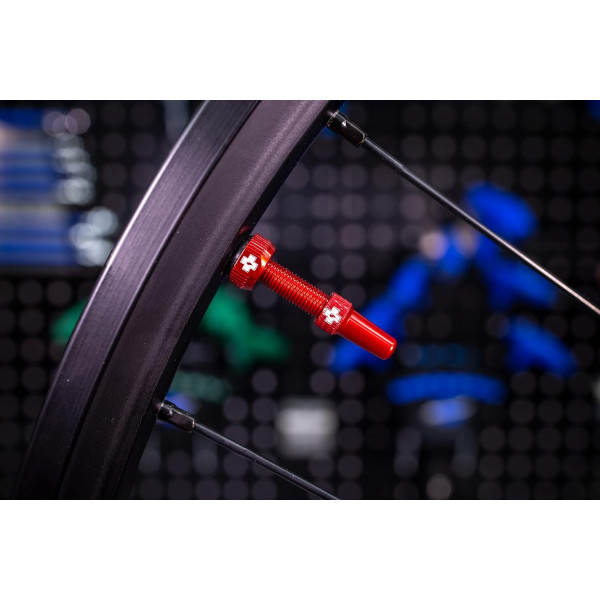 Valves pour pneu sans chambre à air - Paire de 2 - Alu - 44mm - Rouge - Muc-Off